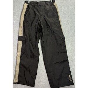 Nike Men’s M Black Beige Cargo Snow Pants Nylon Outdoor Ski Style Vintage Y2K